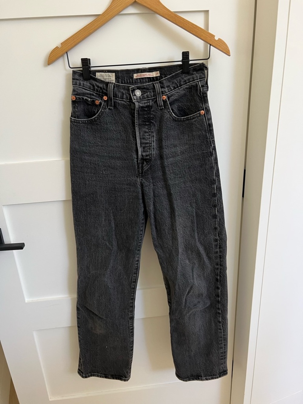 Levi’s Ribcage Straight Ankle - Washed Black